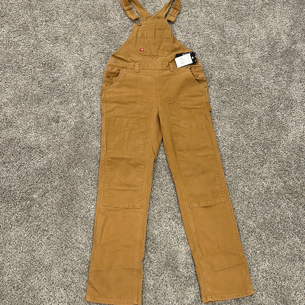 NWT Dickies womens Denim Double Front Bib Overalls small